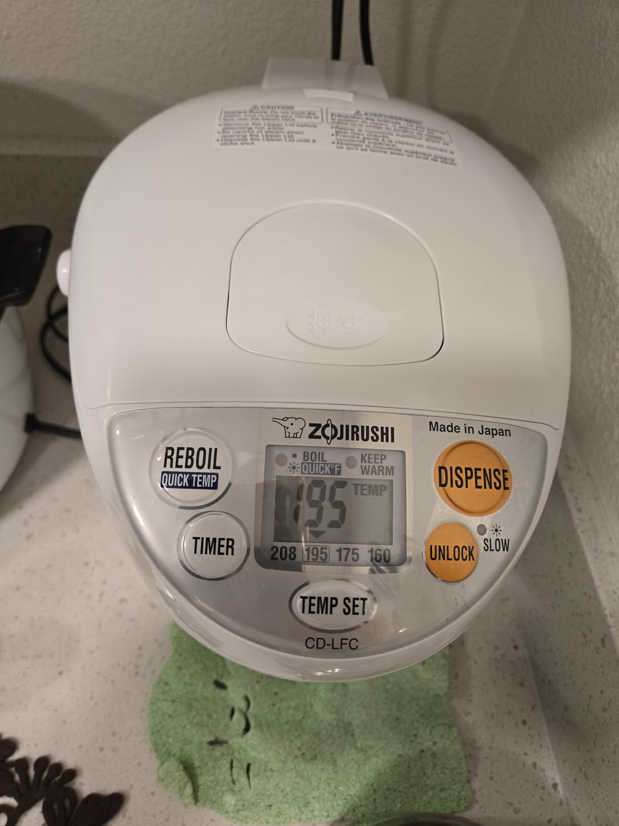 Zojirushi CD-LFC30 Micom Water Boiler and Warmer, 3.0 L, 101 Oz (White) - Four keep-warm settings, Quick Temp mode, energy-saving timer, panorama gauge customer photo 2