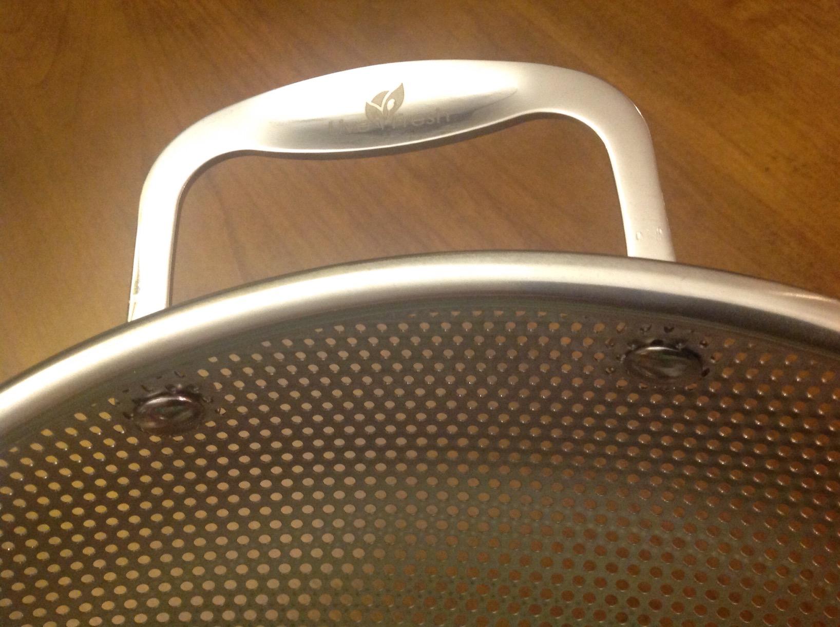 LiveFresh Stainless Steel Micro-Perforated 5-Quart Colander - Professional Strainer with Heavy Duty Handles and Self-draining Solid Ring Base - Dishwasher Safe customer photo 2