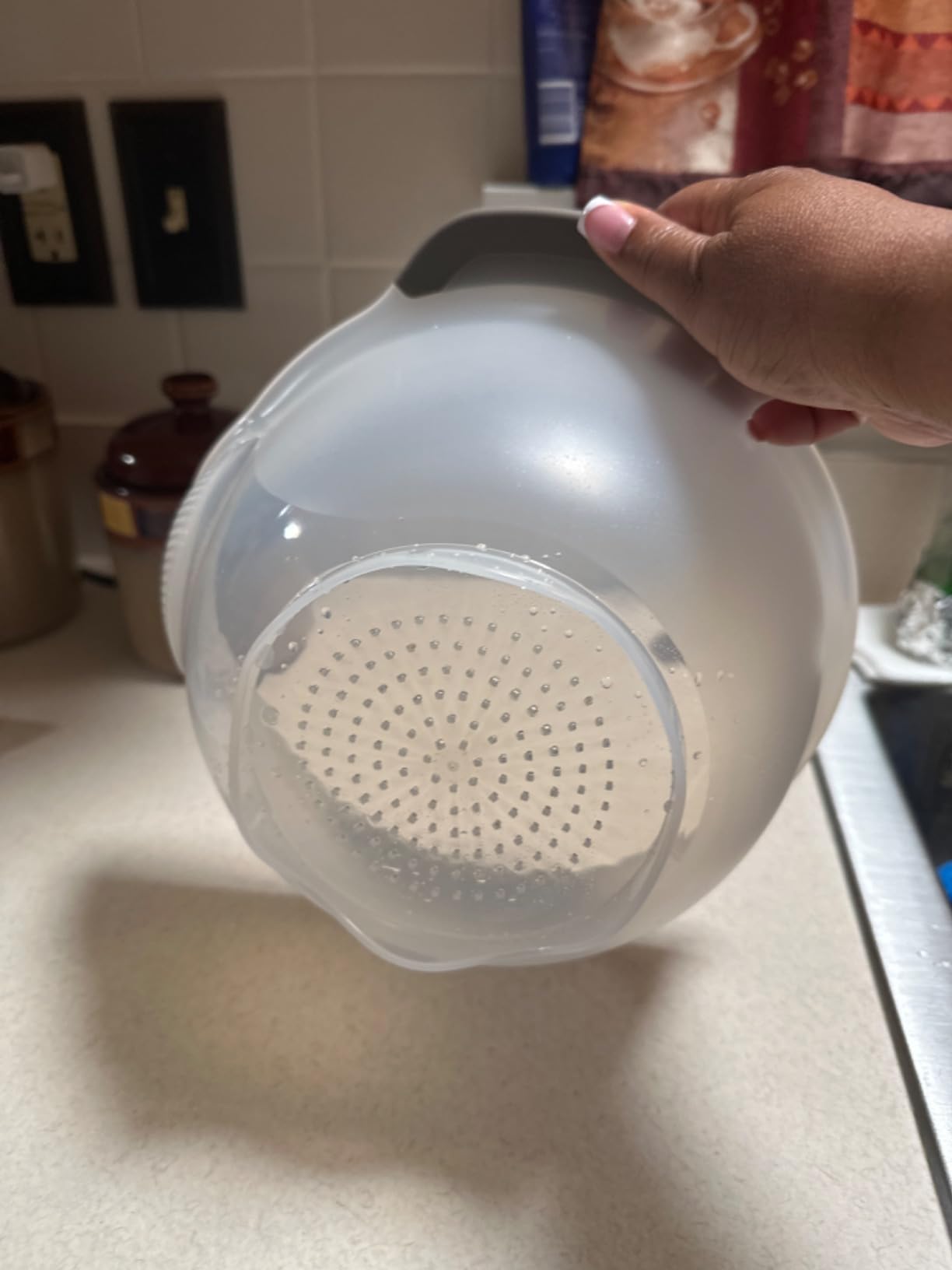 OXO Good Grips Rice & Small Grains Washing Colander | Strainer for Rinsing Grains, Extra Drain Holes to Remove Excess Water, Non-Slip Handles, Ideal for Rice, Quinoa, and Barley customer photo 2