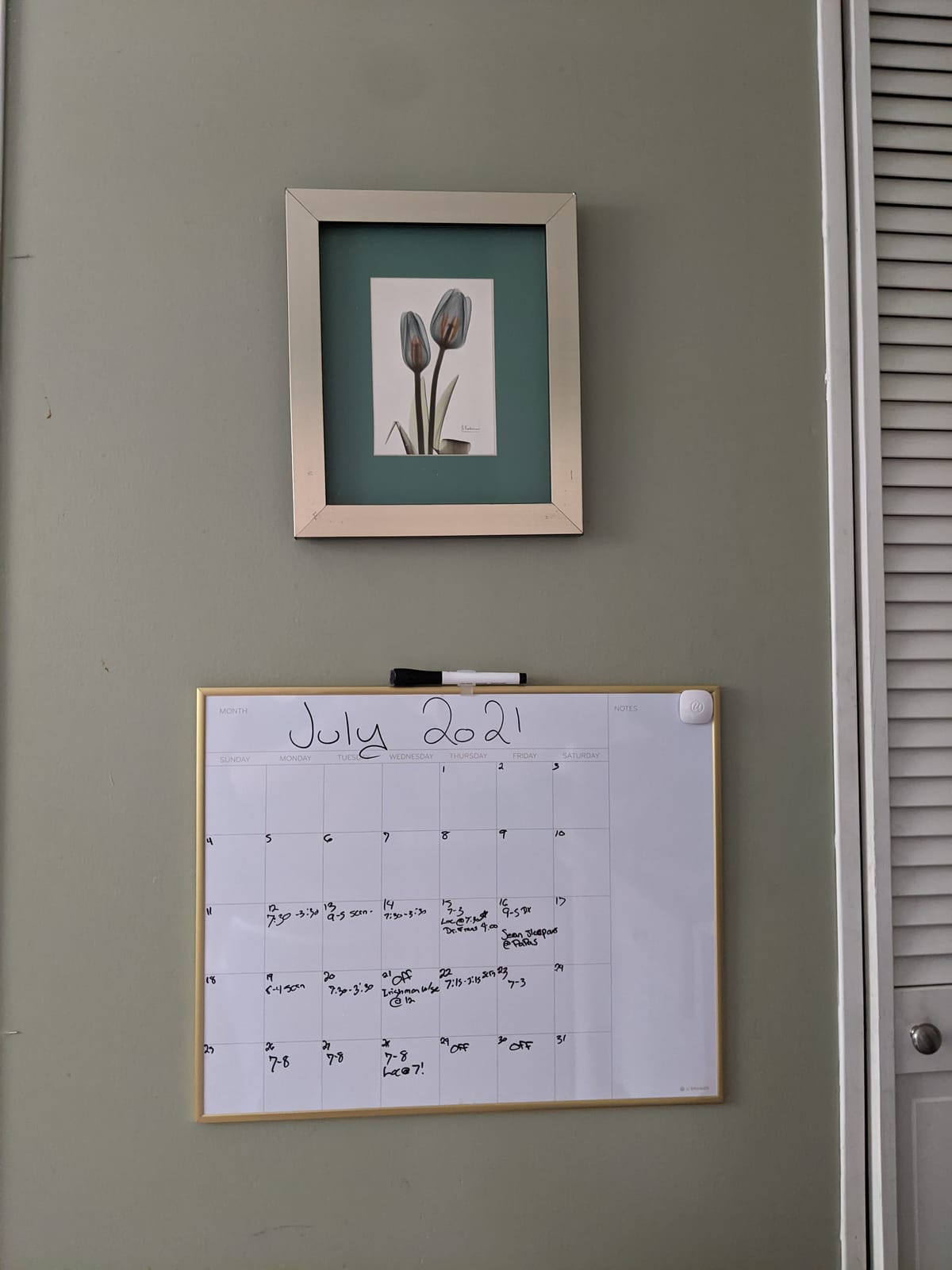 U Brands Magnetic Dry Erase Calendar White Board, 16
