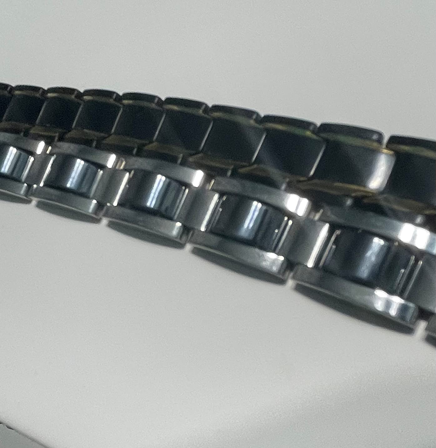 Feraco Mens Magnetic Bracelets,Titanium Stainless Steel Bracelet | Natural Hematite Stones,Fathers Day Jewelry Gifts,8.66 inch (Silver) customer photo 1