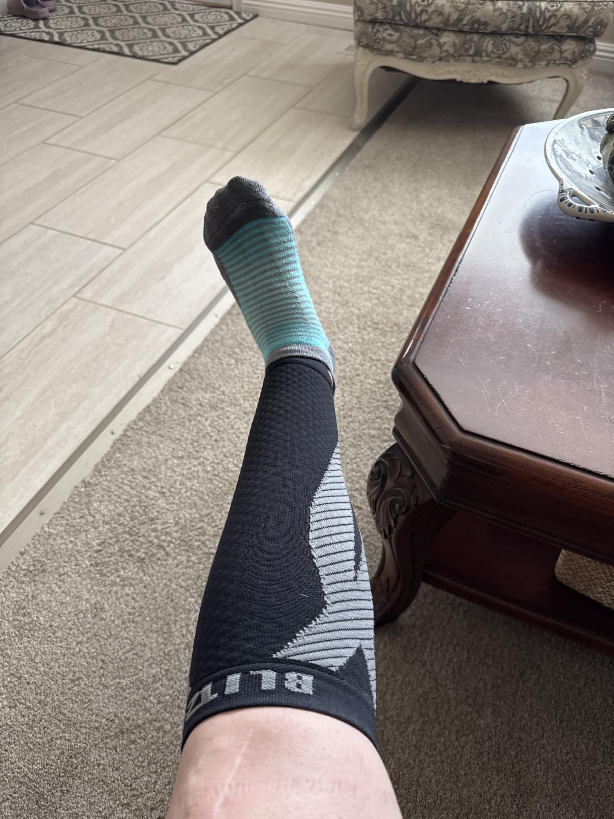 BLITZU Calf Compression Sleeves, Footless Compression Socks for Men & Women | Leg Support Brace, Shin Splint Pain Relief, Reduce Varicose Vein Swelling, Muscle Recovery, Running, Nursing, Fitness, Travel customer photo 2
