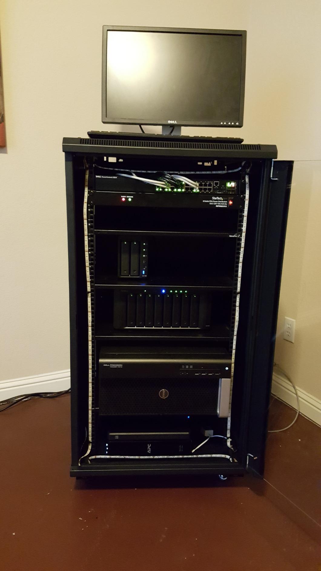 NavePoint 22U Server Cabinet Wall Mount Rack Enclosure with Caster Wheels, 2 Fans, Locking Glass Door, Removable Side Panels - 22U Network Cabinet 23.6
