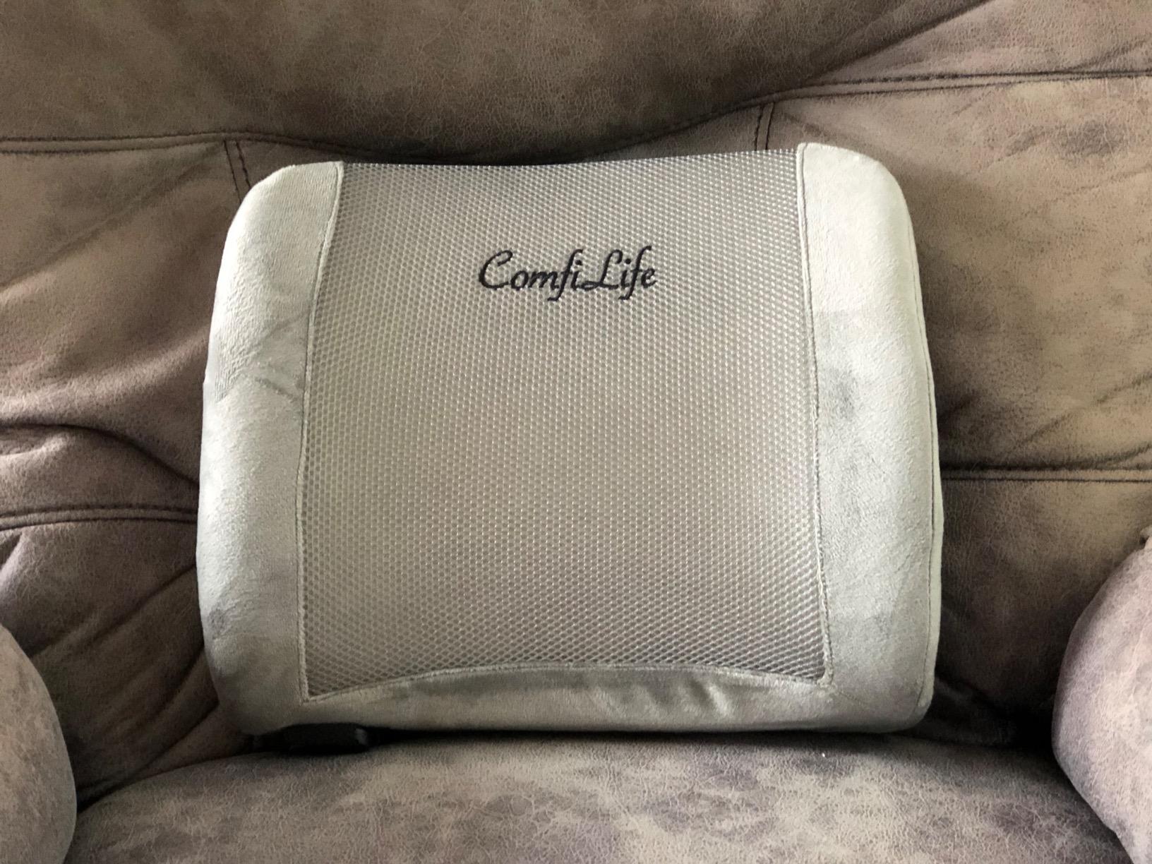 ComfiLife Lumbar Support Back Pillow Office Chair and Car Seat Cushion - Memory Foam with Adjustable Strap and Breathable 3D Mesh (Gray) customer photo 2
