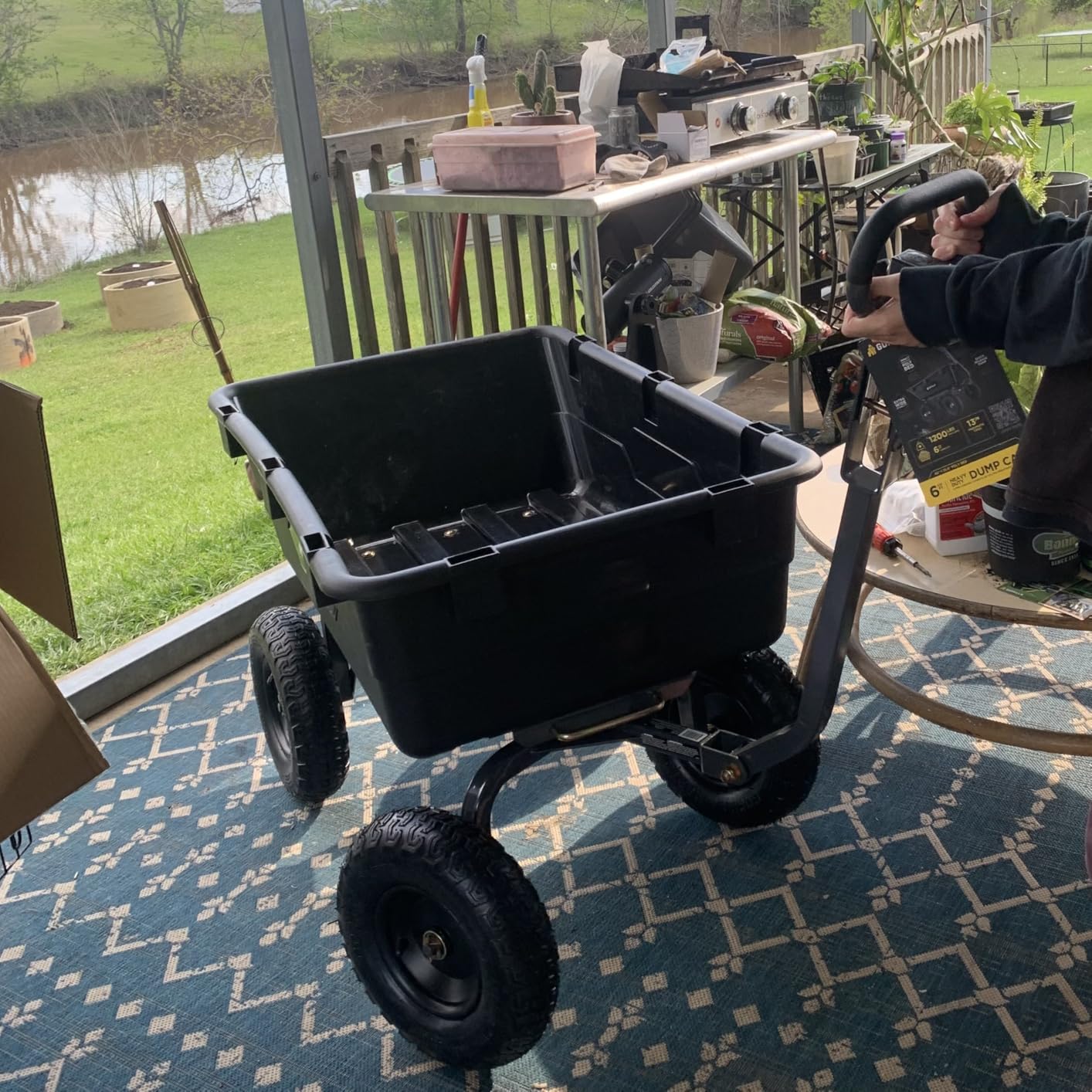 Gorilla Carts Poly Dump Cart, 600 lb. Capacity, 4 Cu ft, Quick Release Dump customer photo 1