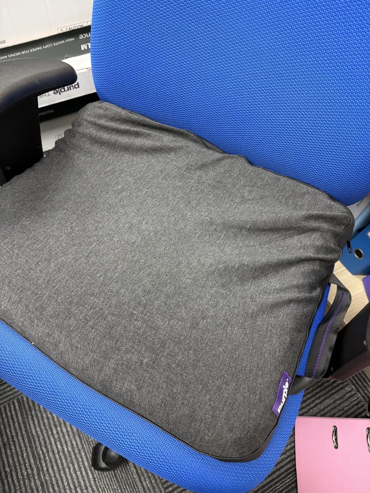 Purple Royal Seat Cushion, Portable 2 Inch Gel Seat Cushion, GelFlex Grid | Handles for Car, Office Chair, Stadium - Pressure-Reducing for Hard Seats, Temperature-Neutral, No-Slip - Made in USA customer photo 1
