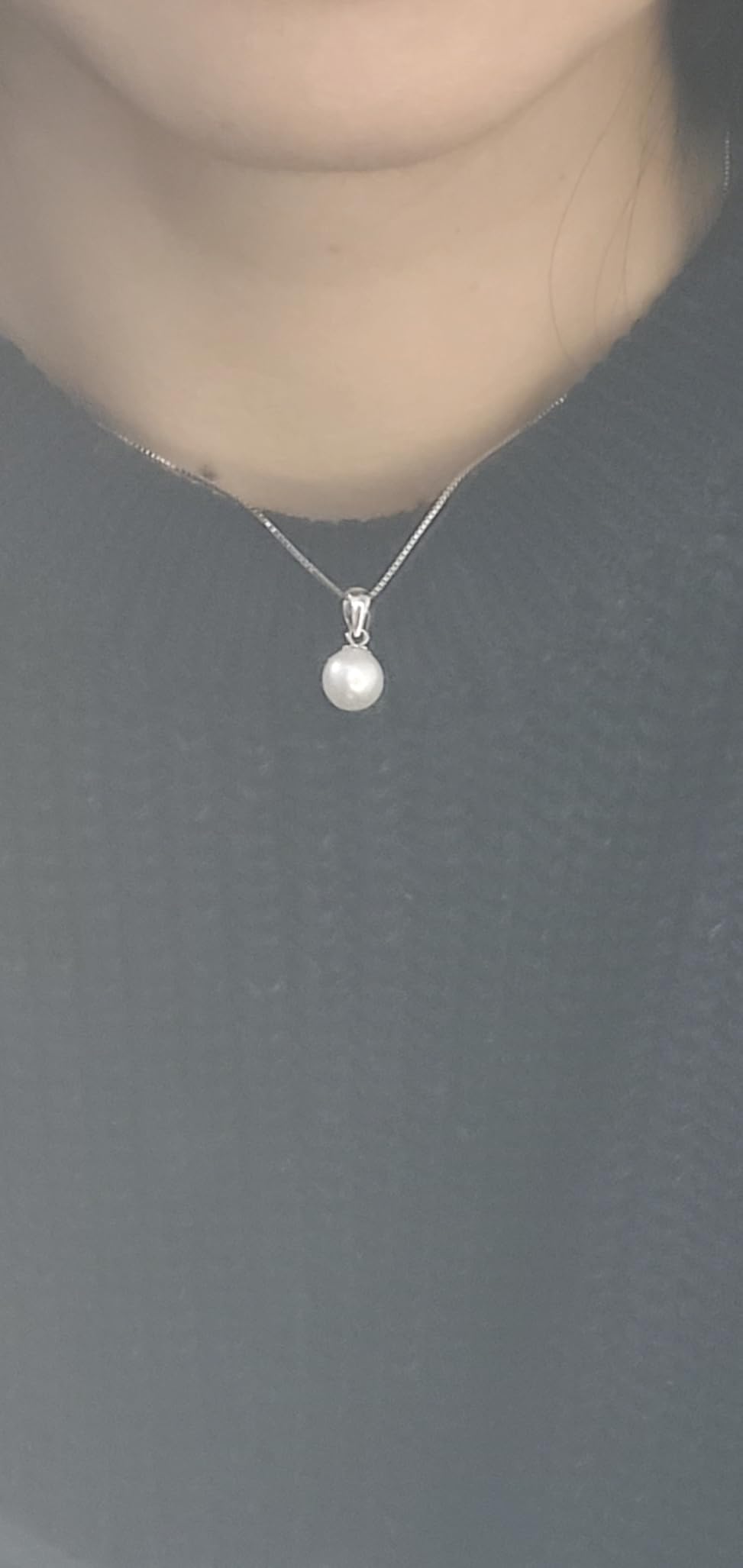 White Japanese AAAA 6-9mm Akoya Cultured Pearl Pendant Necklace 16