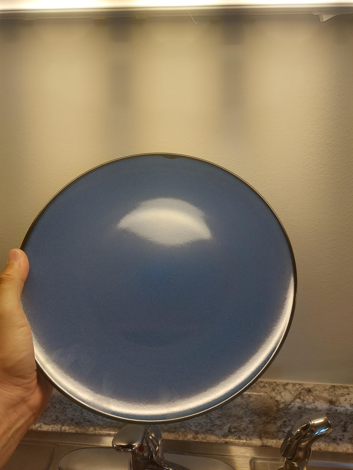 Gibson Elite Soho Lounge Round Reactive Glaze Stoneware Dinnerware Set, Service for 4 (16pc), Blue, Soho Round. customer photo 1