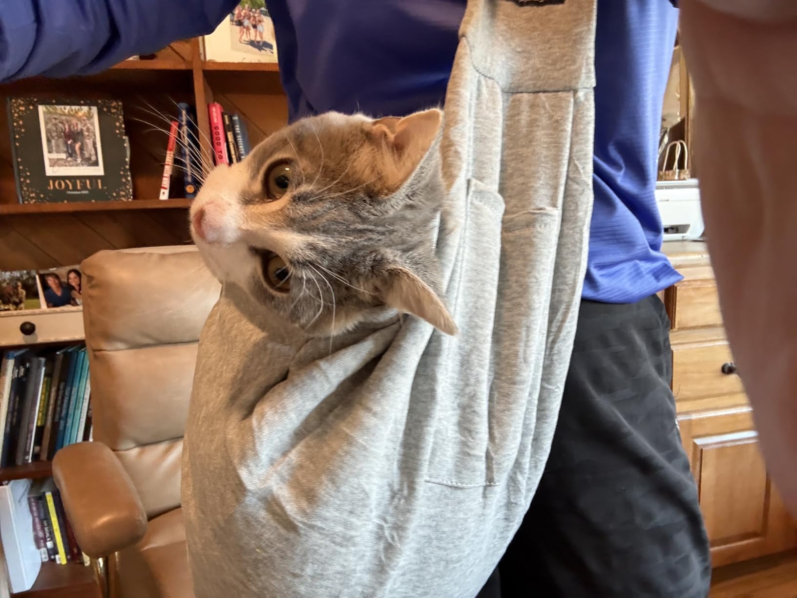 CUBY Dog and Cat Sling Carrier - Hands Free Reversible Pet Papoose Bag - Soft Pouch and Tote Design - Suitable for Puppy, Small Dogs Cats Outdoor customer photo 2