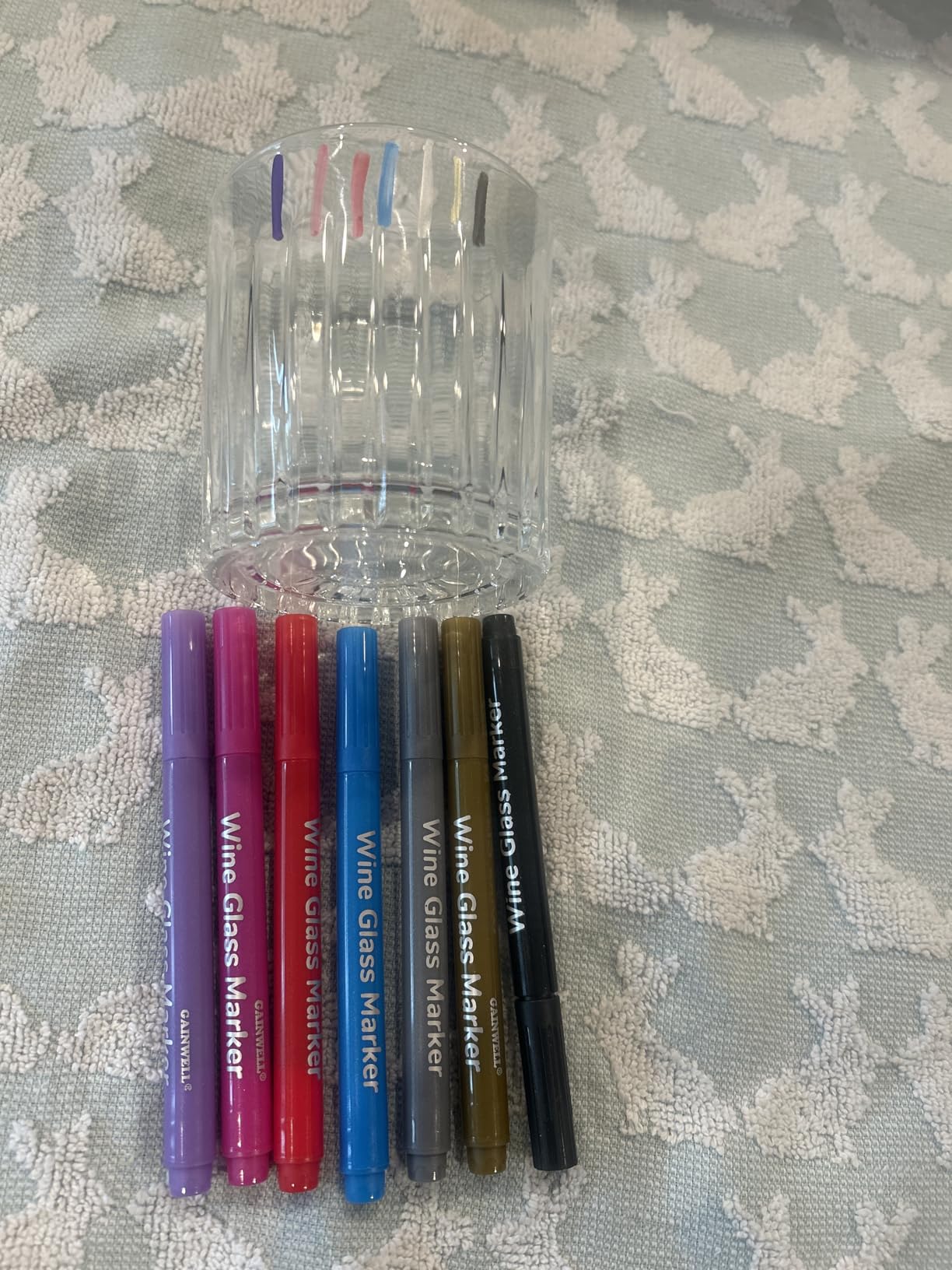 GAINWELL Metallic Wine Glass Markers 8Pcs, Non-Toxic, Food-Safe, Dishwasher-Safe, Wine Glass Marker Pens for Ceramic Plates, Parties & Weddings customer photo 1
