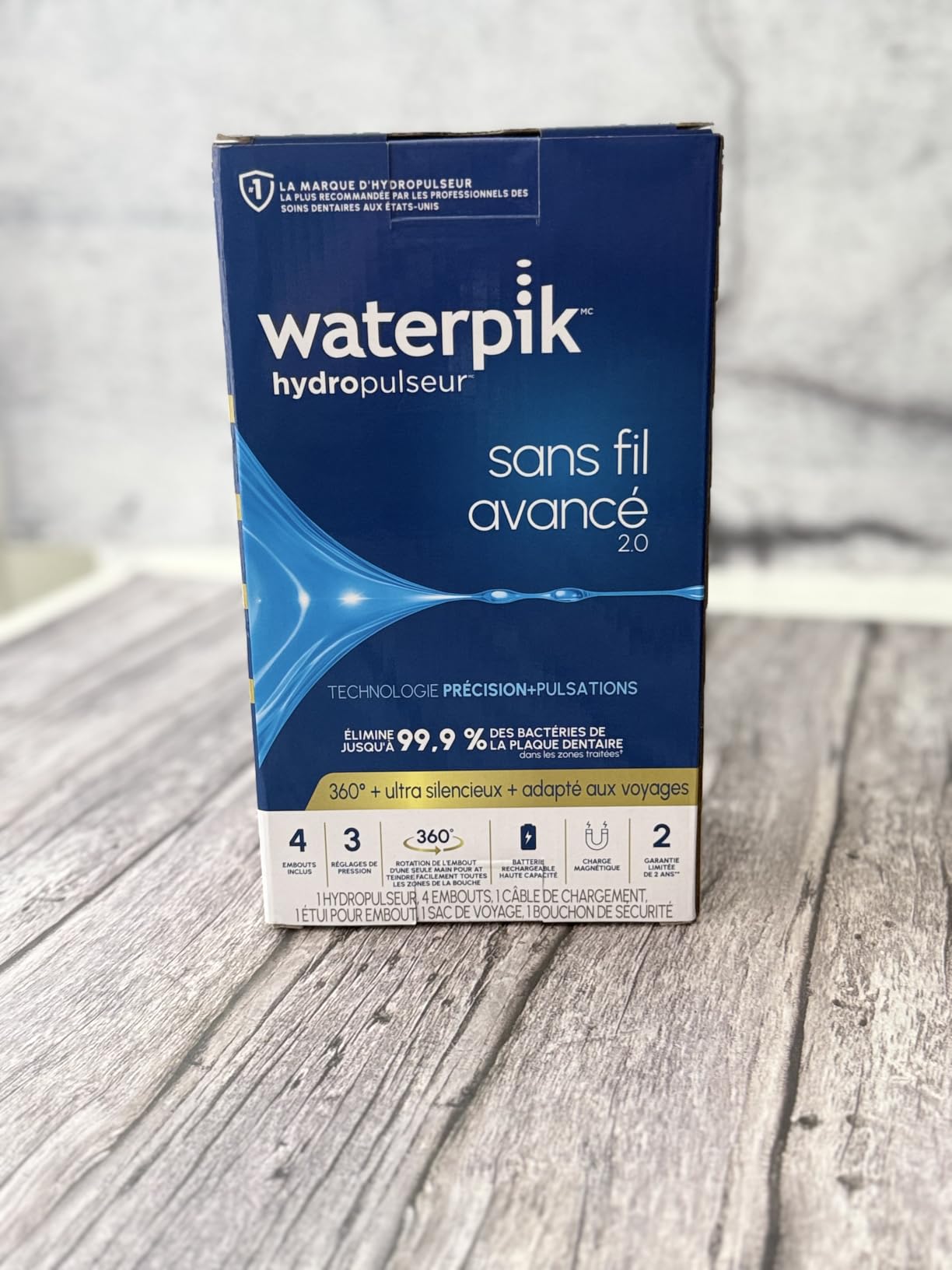 Waterpik Cordless Advanced Portable Water Flosser, Rechargeable, White | 3 Settings, 4 Tips, Travel Bag, for Gums, Teeth, Dental Braces, Implants, Shower Use ADA Accepted WP-580 Packaging May Vary customer photo 1