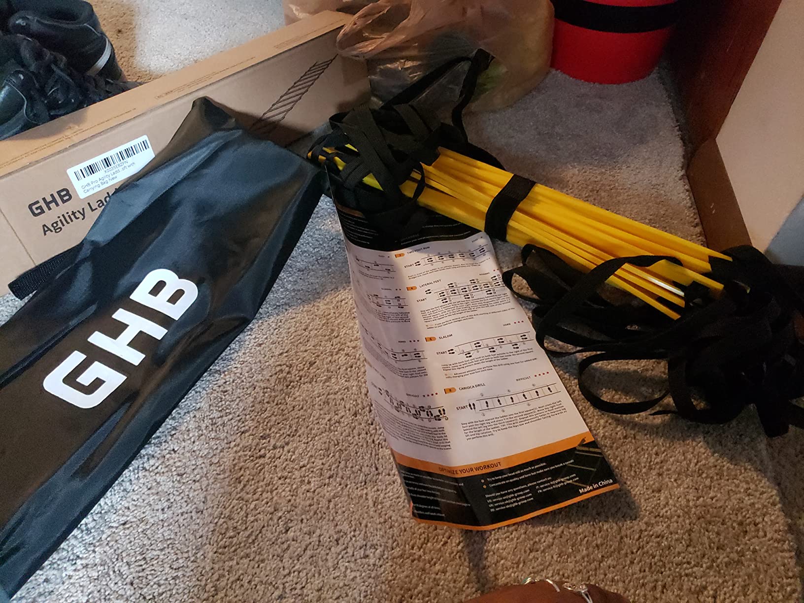 GHB Pro Agility Ladder Agility Training Ladder Speed 12 Rung 20ft with Carrying Bag customer photo 1