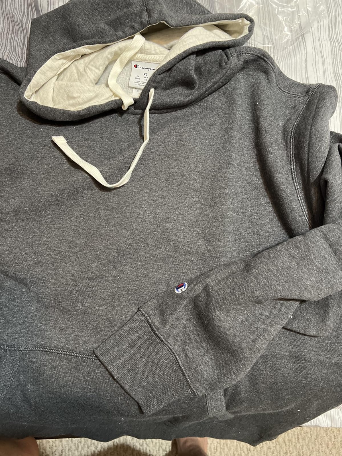 Champion Men's Pullover Fleece Hoodie, Standard Fit, Midweight, C Logo customer photo 2