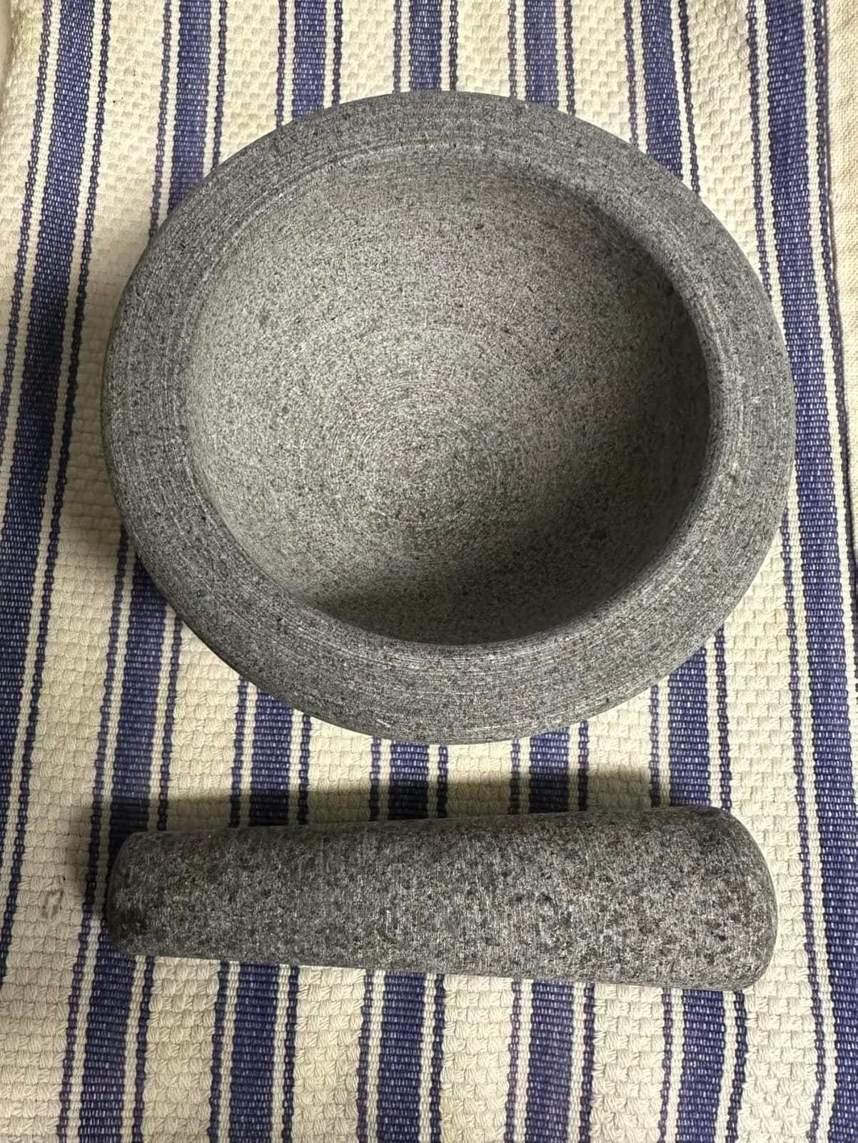 ChefSofi Mortar and Pestle Set (Gray, 2-Cups) | Unpolished Heavy Natural Granite - 6 inch customer photo 2