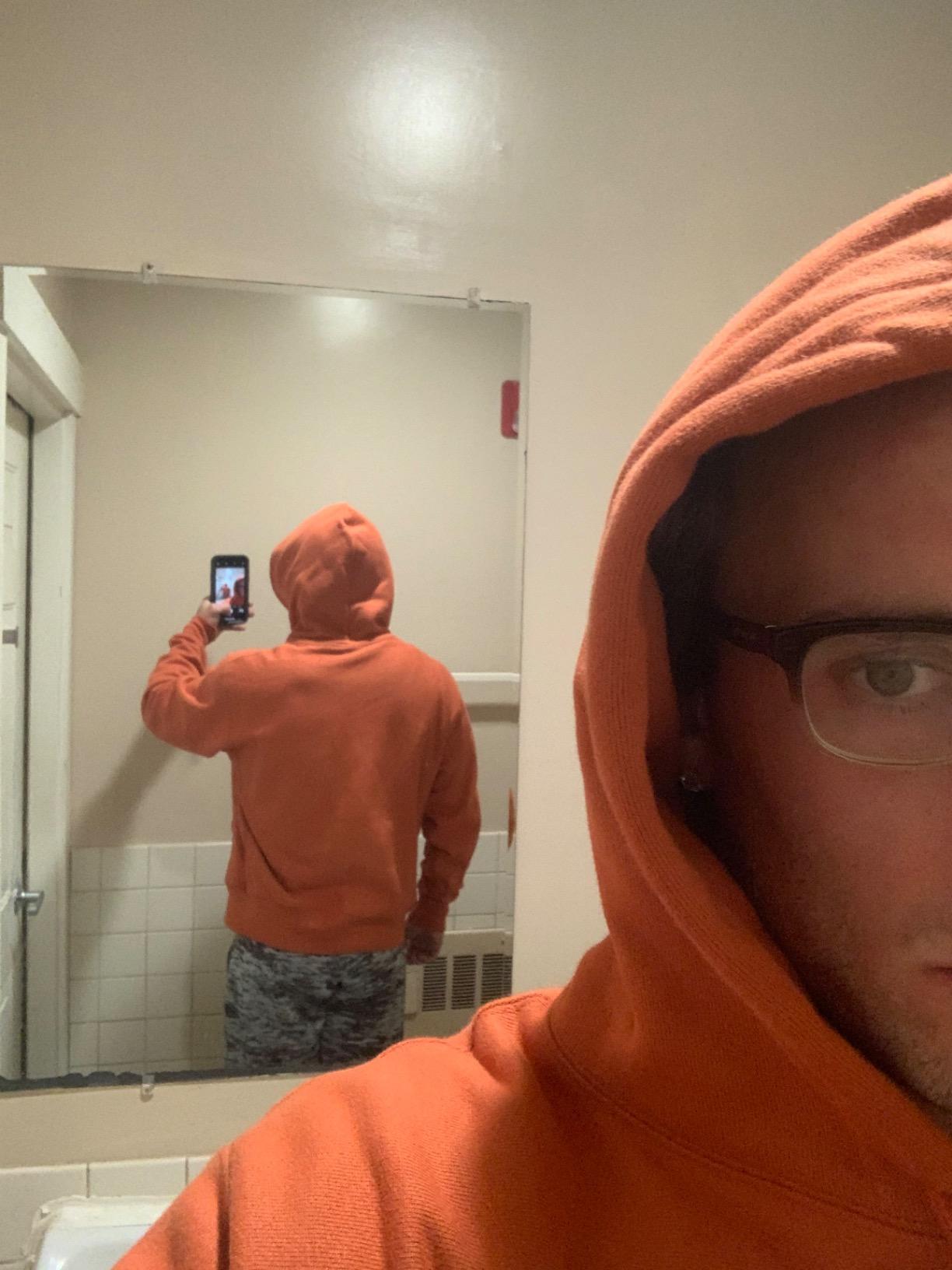 Champion Men's Reverse Weave Pullover, Left Chest CHooded Sweatshirt customer photo 2