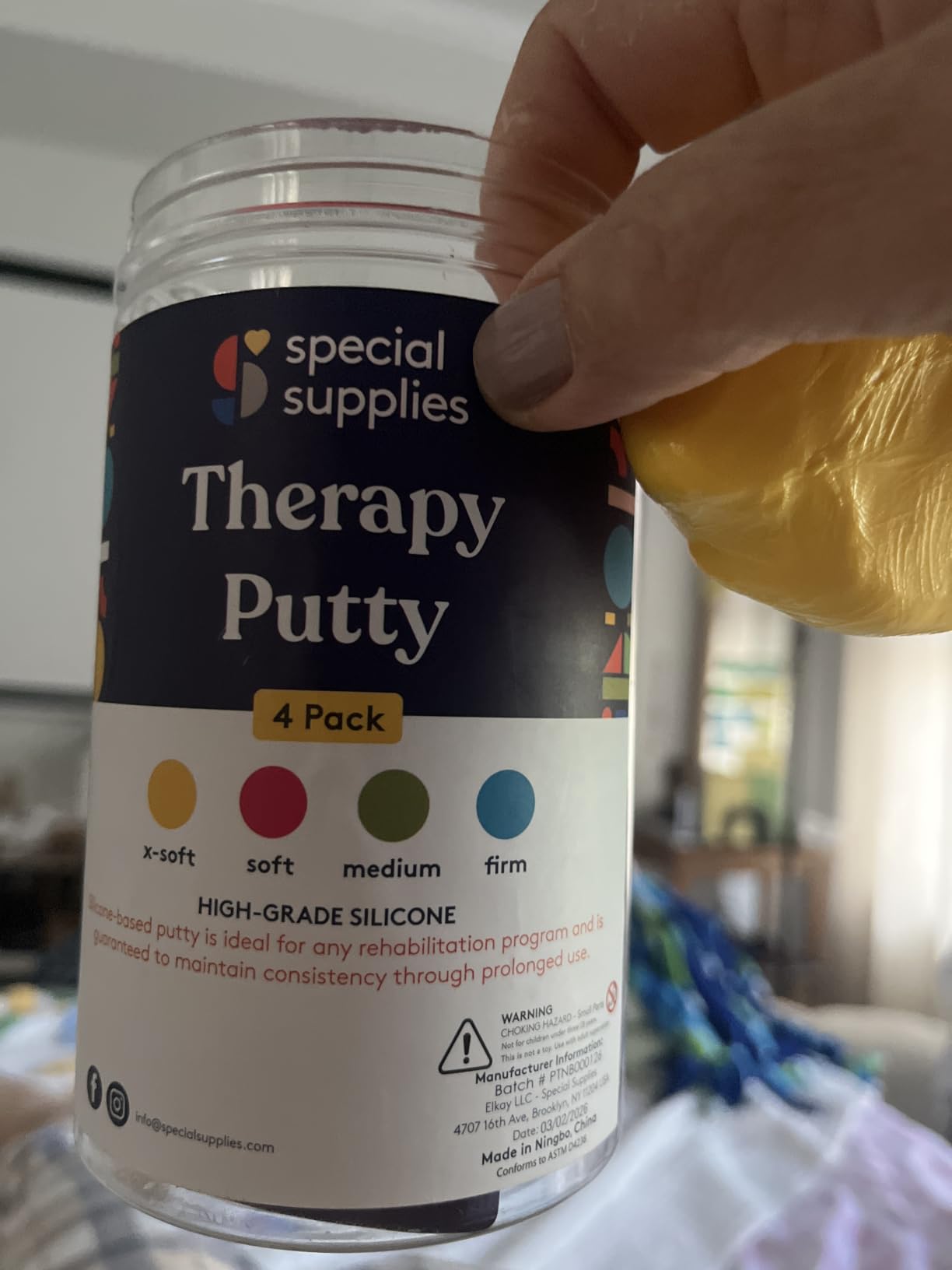 Special Supplies Therapy Putty for Kids and Adults - Resistive Hand Exercise Stress Relief Therapy Putty Kit, Set of 4 Strengths, Three Ounces of Each Putty customer photo 1