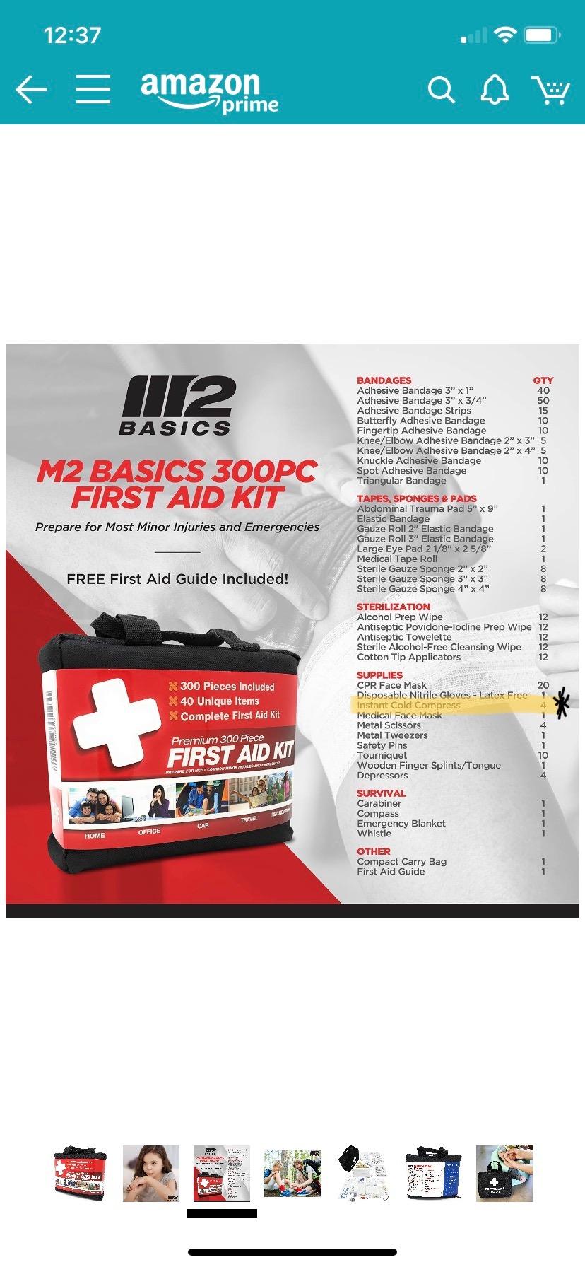 M2 BASICS 300 Piece First Aid Kit w/Durable Bag for Home, Business, Office | Workplace, Car, Garage, Kitchen, Family, Classroom, Jobsite, Warehouse, School, Vehicle And Emergency Preparedness customer photo 2