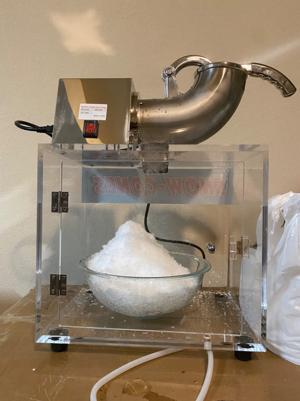 Costzon Commercial Snow Cone Machine, 440lbs/H Stainless Steel Ice Shaver with Dual Blades, 110V Electric Snow Cone Maker, Shaved Ice Machine with Safety On/Off Switch for Home, Party, Restaurant, Bar customer photo 1