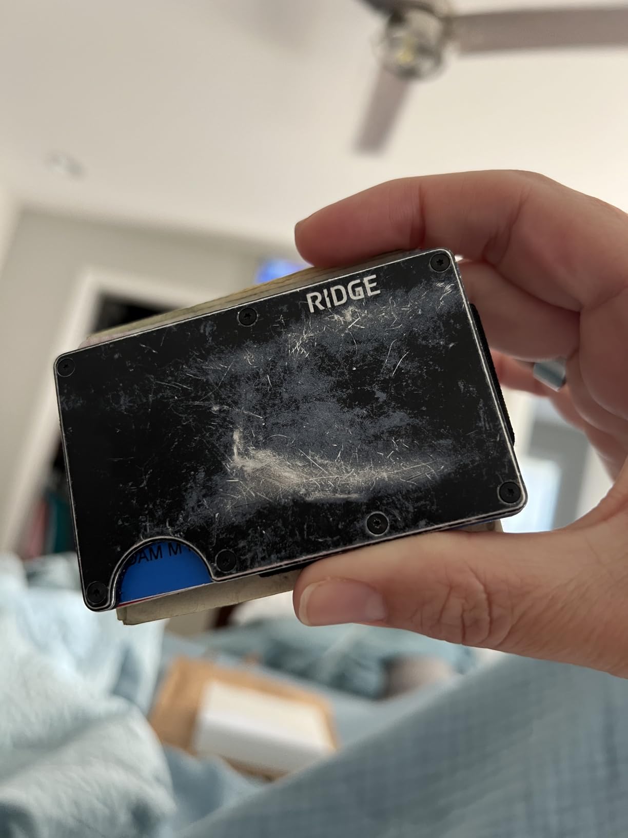 The Ridge Wallet for Men - Slim Minimalist Compact Wallet and Card Holder, RFID Protected Front Pocket Wallets for Men with Integrated Money Clip (Gunmetal Titanium) customer photo 2