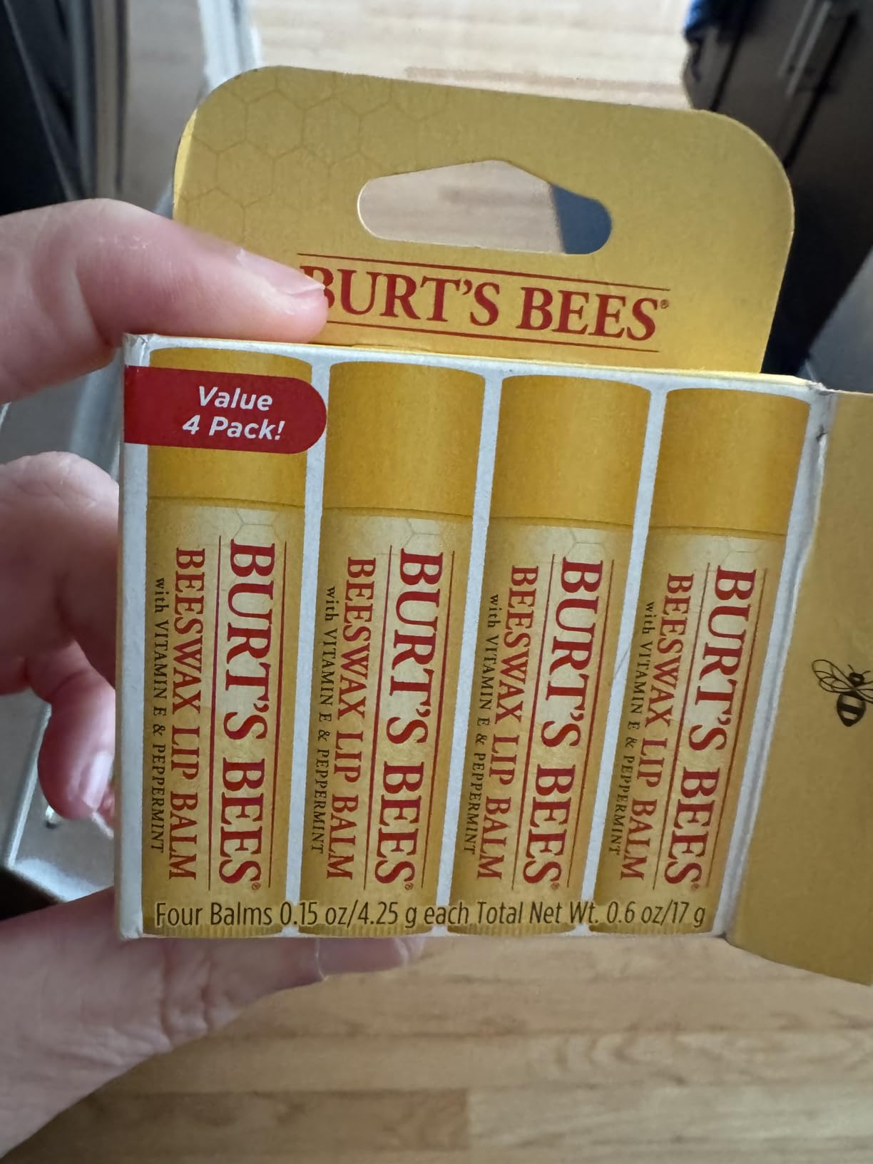 Burt's Bees Lip Balm, Classic Flavor Pack, 0.15 oz., 4 Tubes | Four Flavors, Lip Moisturizer with Beeswax, Tint-Free, Natural Origin Conditioning Treatment, Easy to Take Anywhere customer photo 1