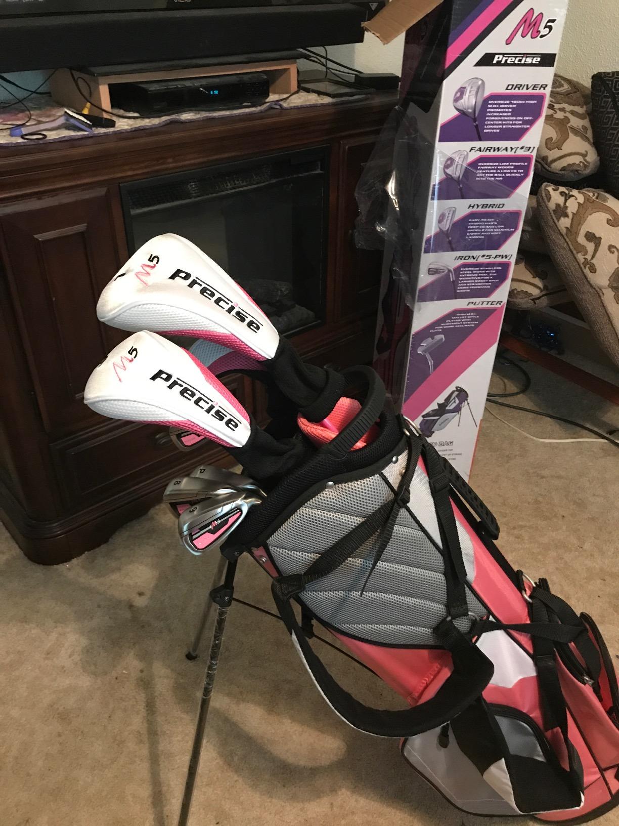 Precise M5 - Women's Golf Club Set - Pink | Titanium Driver, Stainless Fairway & Hybrid, Irons Through Wedge, Putter, 3 Headcovers, Petite To Tall, Left/Right customer photo 2