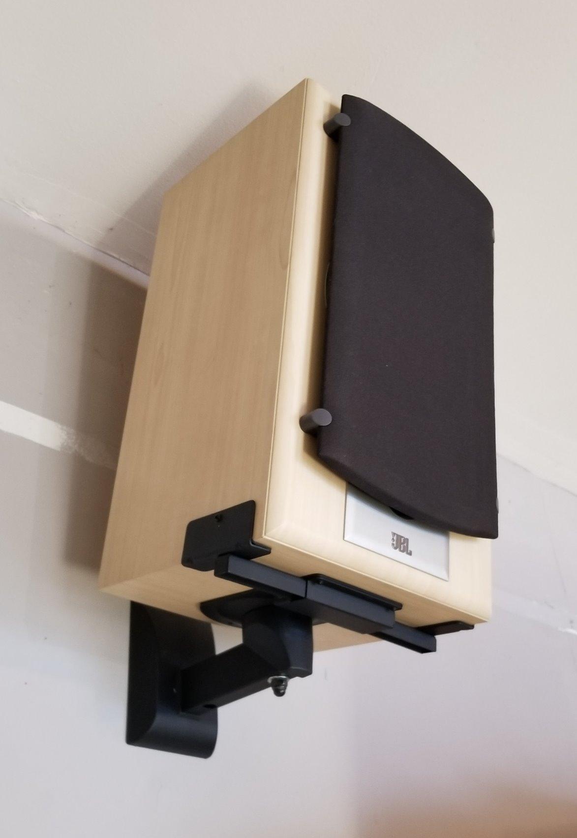 Mount-It! Bookshelf Speaker Wall Mount, Pair of Universal Side Clamping Speaker Shelf Wall Mounting Brackets for Large or Small Speakers, 2 Full Motion Mounts, 55 Lbs Capacity, Black (MI-SB37) customer photo 1