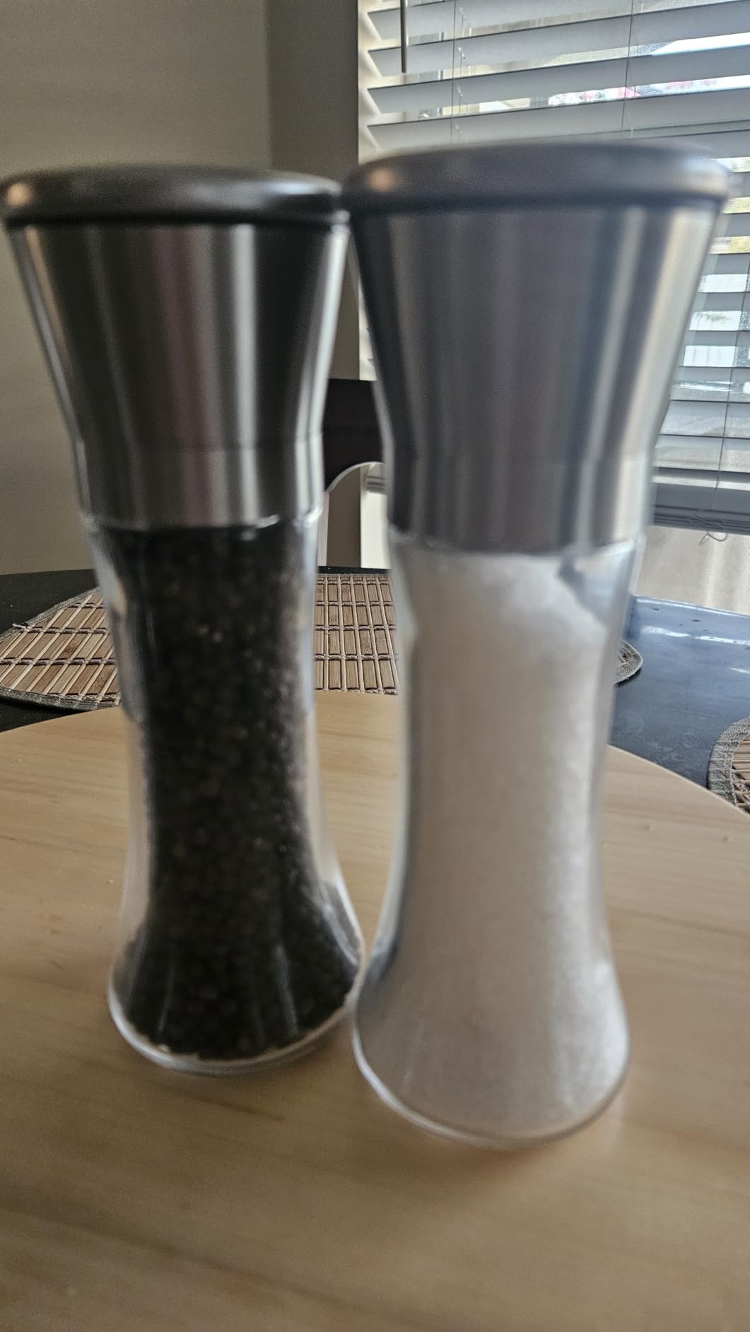 Home EC Premium Stainless Steel Sea Salt and Pepper Grinder Set of 2 - Adjustable Ceramic - Tall Glass Salt and Pepper Shakers - Kitchen Spice Mill W/Funnel & EBook customer photo 2