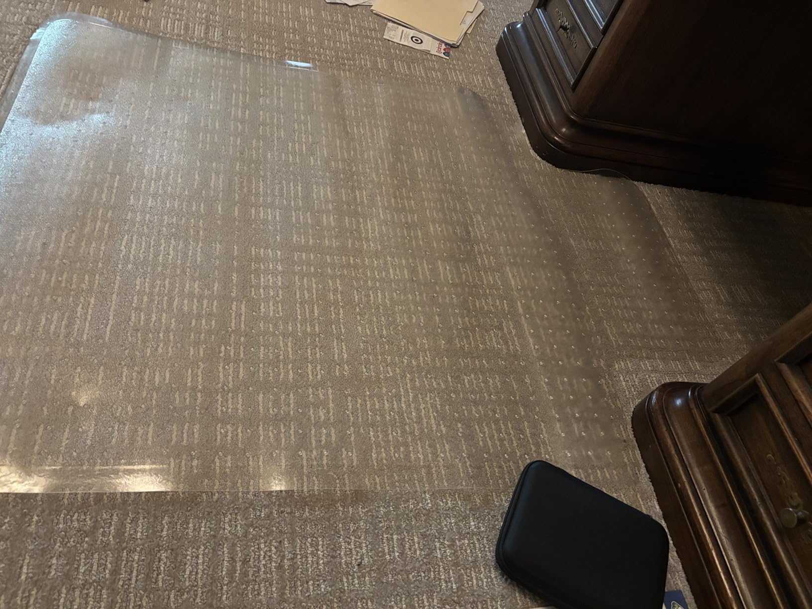 HON Office Chair Mat for Carpet, Heavy Duty, Clear Desk Mat, 36 x 48 in | Protect carpet and floors, clear desk chair mat with extended lip, floor mat, ramped edges, low-pile use, office decor customer photo 2