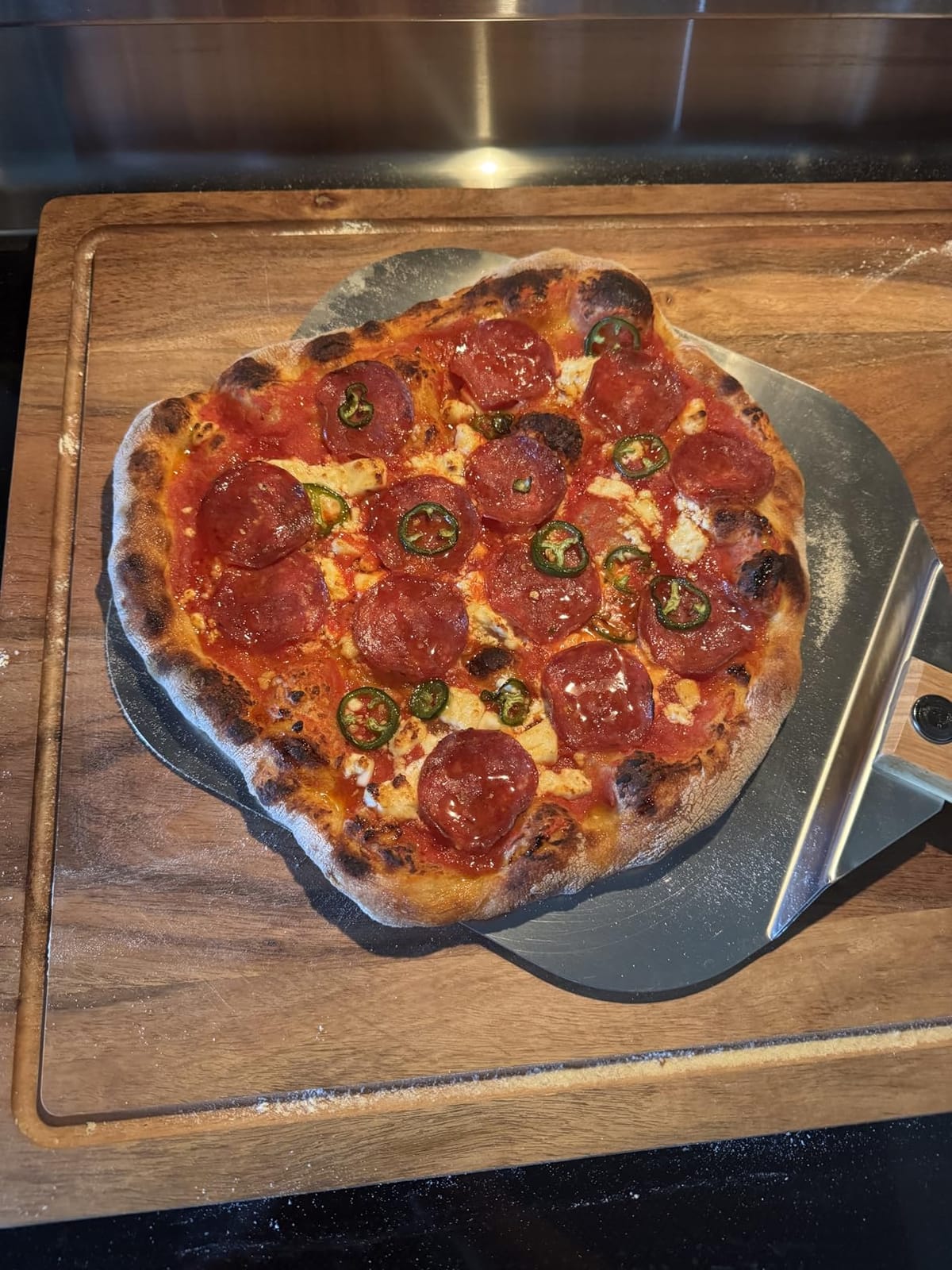 Chef Pomodoro Aluminum Pizza Peel 12x14 in, Foldable Wood Handle | Doubles as Pizza Spatula & Paddle; Non-Stick Aluminum for Ooni, Big Green Egg; Folds Flat, Cool-Touch Handle, Rust-Resistant customer photo 2