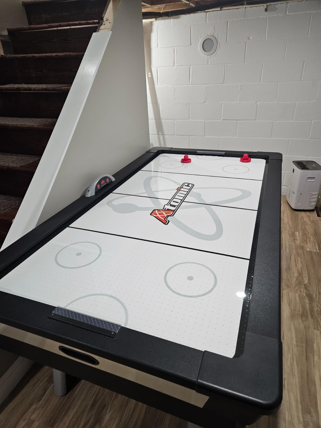 Atomic Top Shelf 7.5' Air Hockey Table - Arcade Style Table with 120V High-Power Motor, LED Lumen-X Lighting, High-Speed PVC Play Surface & LED Accessories customer photo 2