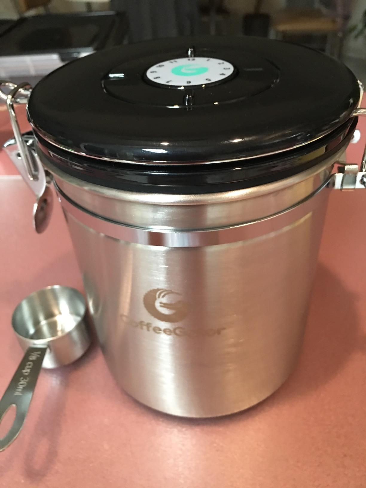Coffee Gator Coffee Canister, 11oz Airtight Stainless Steel Container with Date Tracker and Scoop customer photo 1