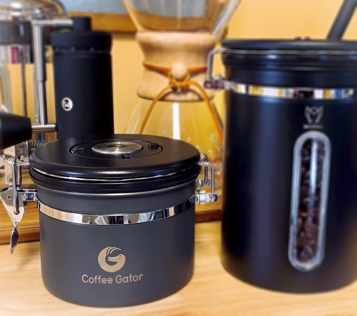 Coffee Gator Coffee Canister, 11oz Airtight Stainless Steel Container with Date Tracker and Scoop customer photo 2