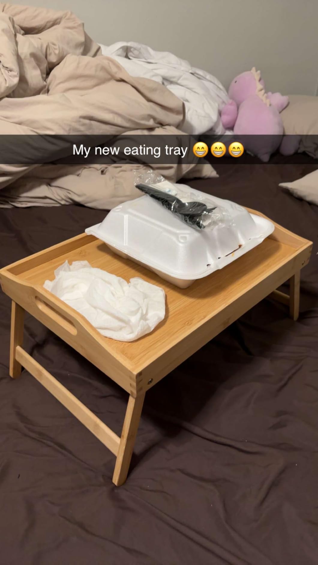 Bed Tray Table with Folding Legs - Serving Breakfast in Bed or Use As TV Table, Laptop Computer Tray, Snack Tray customer photo 2