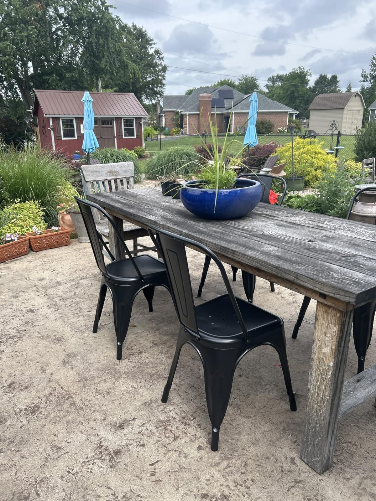 FDW | Metal Dining Chairs | Set of 4, Black | 330lbs Load | Stackable Tolix Side Chairs with Backrest | Non-Slip Feet | Indoor/Outdoor Use | Ideal for Kitchen & Restaurants customer photo 1