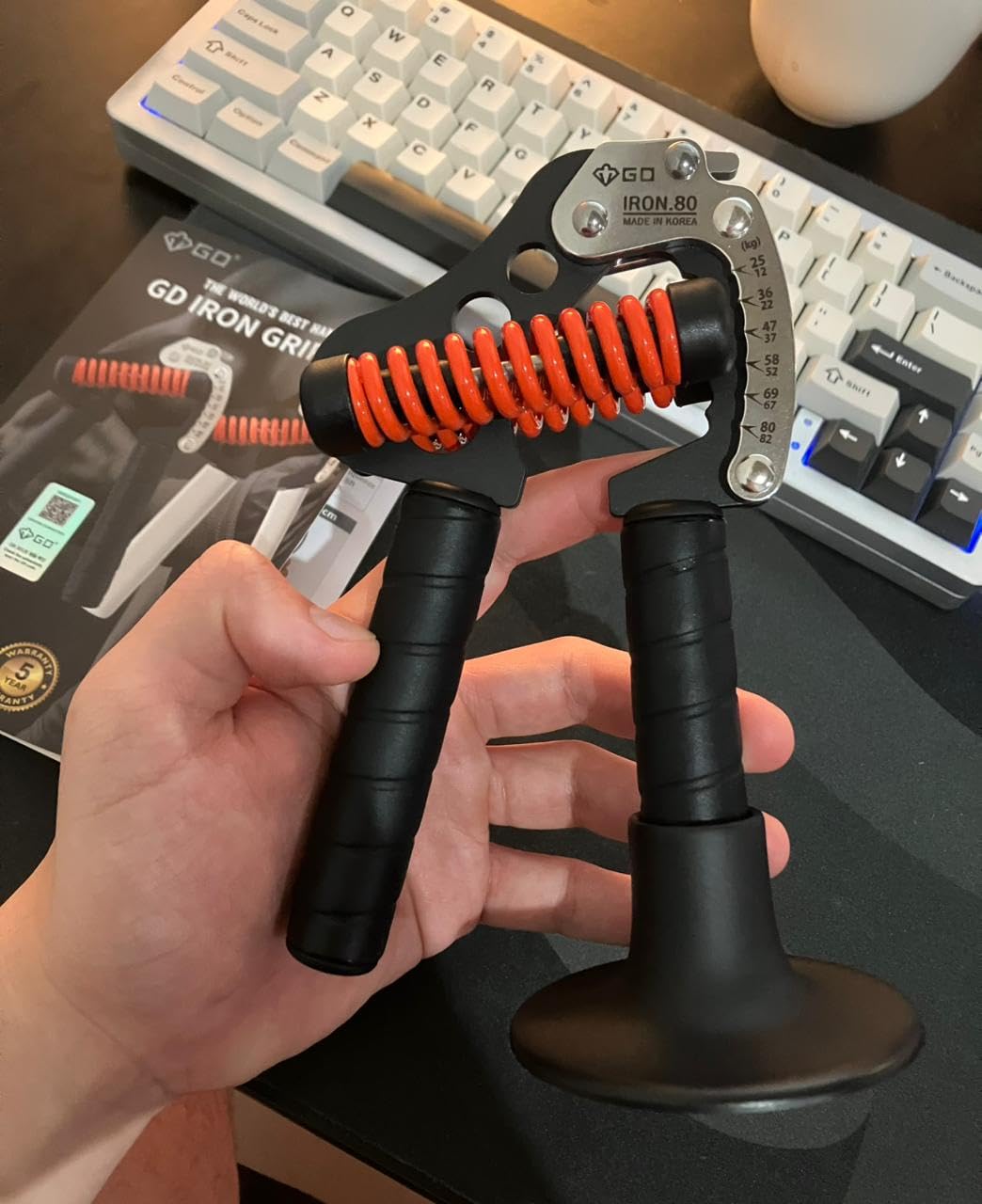 GD IRON GRIP Grip Strength Trainer Hand Gripper Forearm Strengthener Metal | Silent durable adjustable hand strengthening device, Hand exerciser squeezers, arm wrestling training equipment, grip trainer customer photo 2