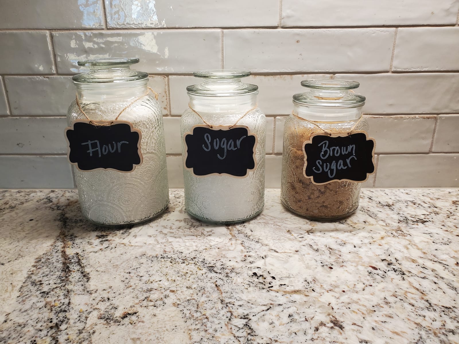 Style Setter Canister Set 3-Piece Glass Jars in 34oz, 44oz & 54oz Retro Design Lids for Cookies, Candy, Coffee, Flour, Sugar, Rice, Pasta, Cereal & More customer photo 1