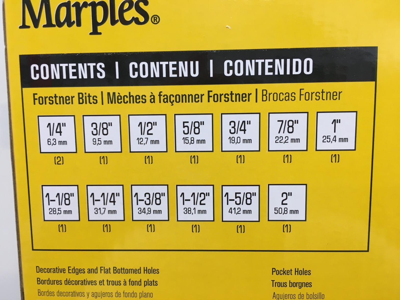 IRWIN Marples Forstner Bit Set, Wood Drill Bits, Made of Carbon Steel, Ideal for Fine Woodworking, Cabinet-Making and More, 14 Pieces (1966893) customer photo 1
