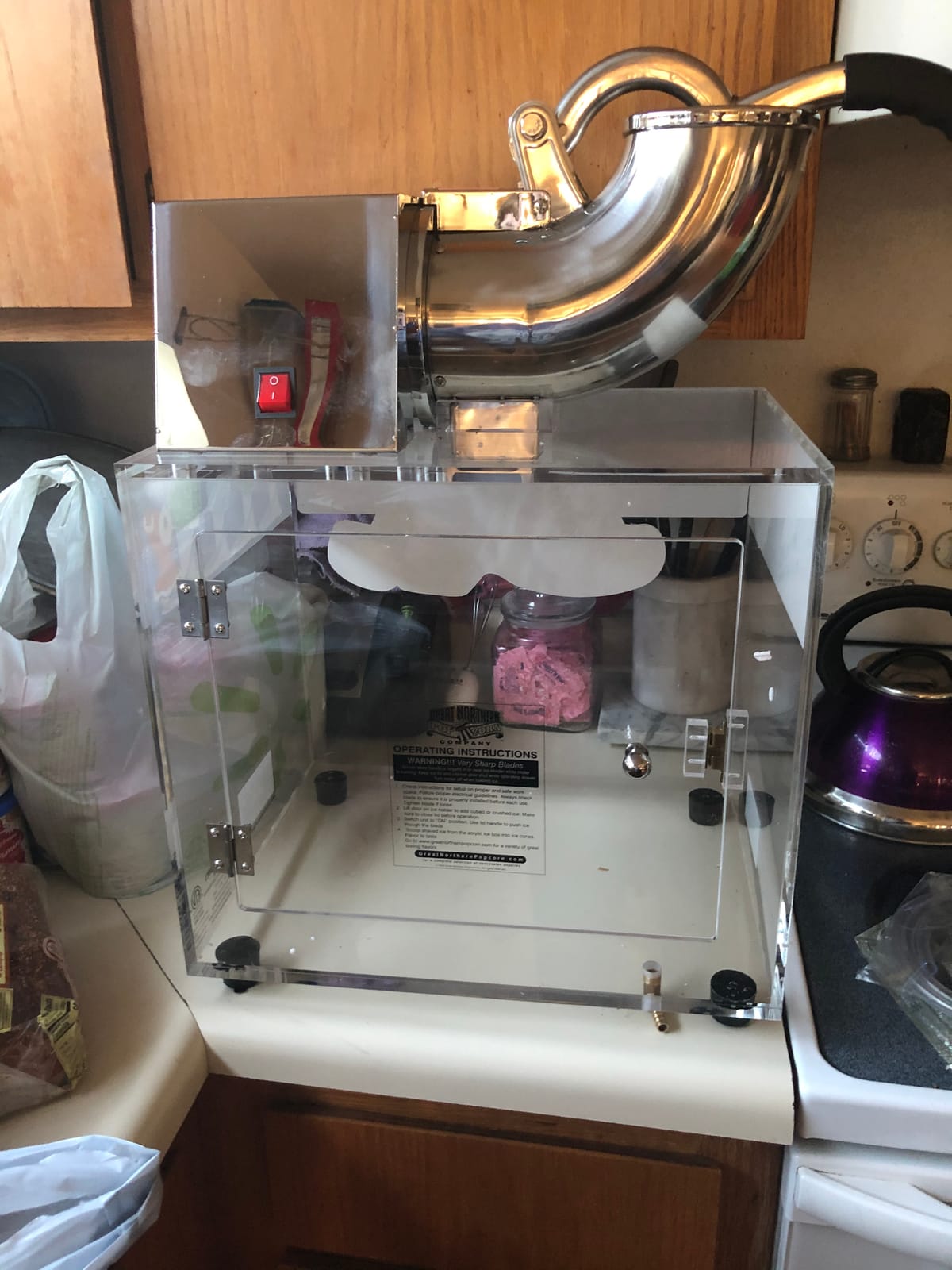 Polar Blast Snow Cone Machine - Acrylic Crushed Ice Maker Grinds Up to 500lbs of Ice Per Hour for Parties, Events, and More by Great Northern Popcorn customer photo 1