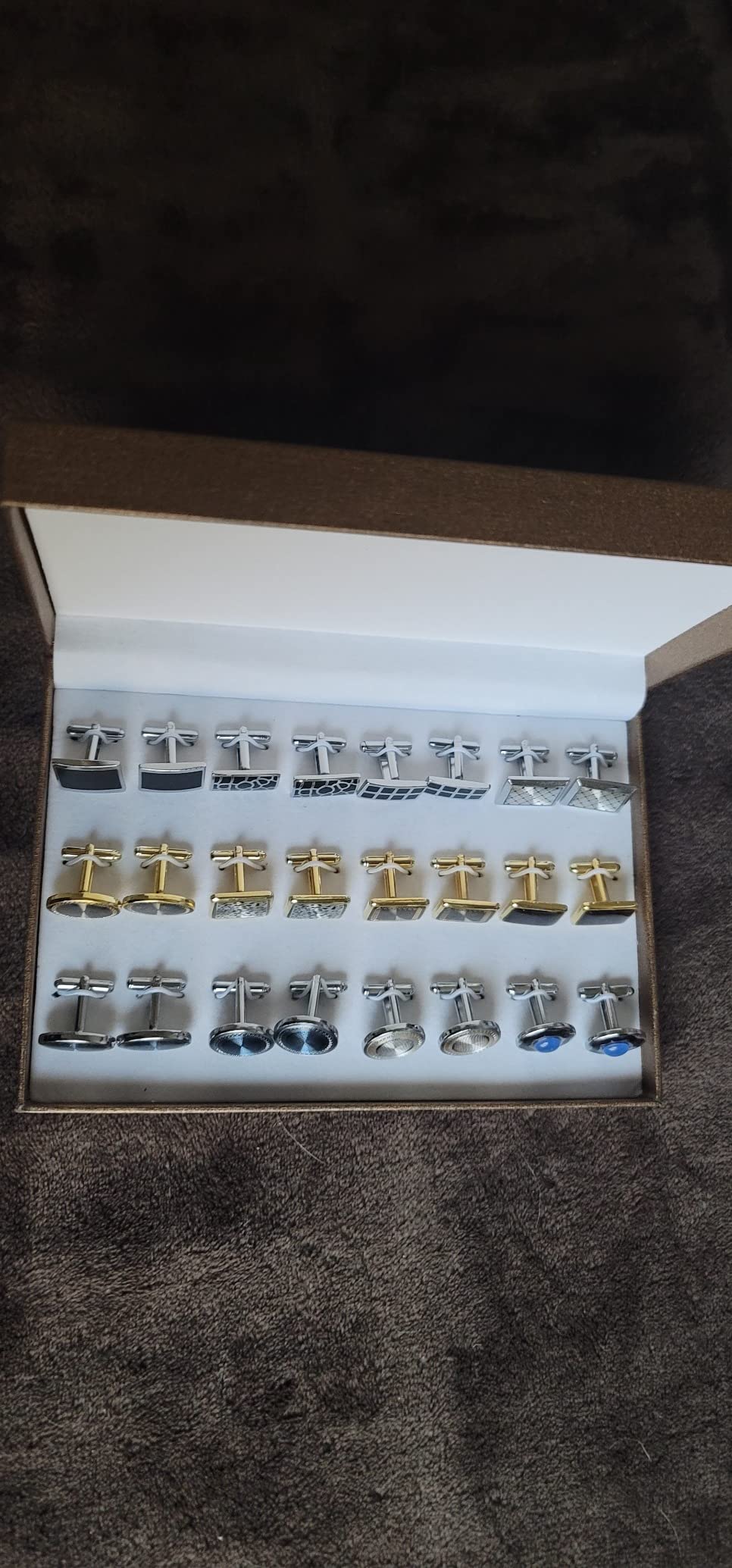 BodyJ4You 12 Pairs Cufflinks for Men Set - Father's Day Gifts for Men - Cuff Links Black Suit Tuxedo Shirt Wedding Business Groom Formal - Elegant Box Jewelry Set customer photo 2
