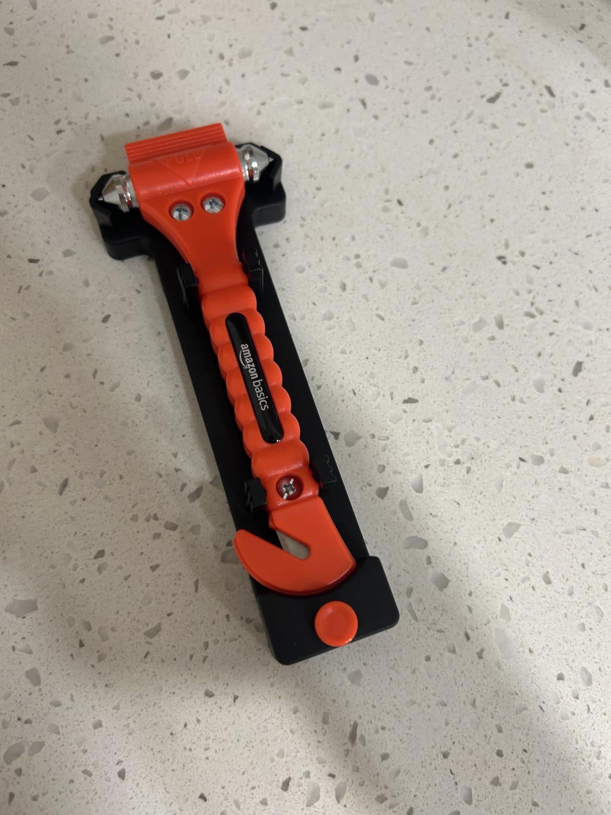 Amazon Basics Emergency Escape Tool, Window Breaker and Seatbelt Cutter, Car Safety Hammer with Protective Bracket, Bright Orange, 2 Pack, SW-835 customer photo 1