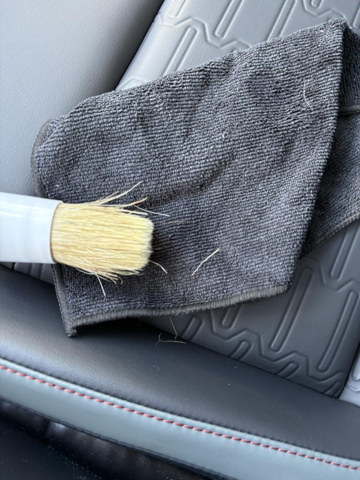 Car Detailing Brush Set 3-pc by Detail Dudes | Boar Hair Car Detailing Supplies - Exterior & Interior Soft Bristle Cleaning Brushes - Auto Brushes for Wheels, Leather, Trim customer photo 2