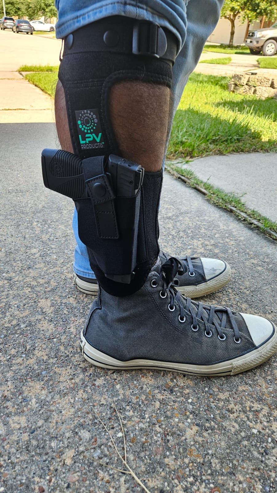 Premium Ankle Holster for Deep Concealment, 9mm 380 | Upgraded Version | Comfortable & Durable | Fits Glock 43 26 19, Ruger LCP, SIG P365, Springfield, Shield 9mm, Bodyguard 380 and Most other Pistols customer photo 2