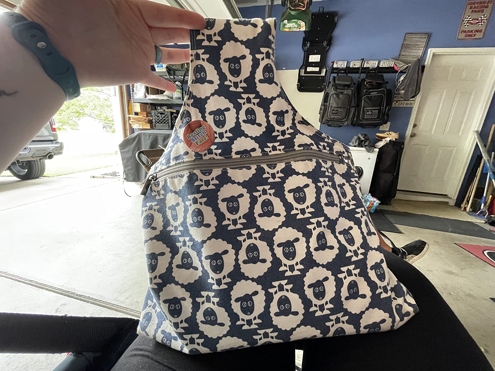 Teamoy Knitting Bag Tote, Travel Crochet Project Wrist Bag, Large, Tree | Yarn Storage Holder for Knitting Needles(14 inches), Yarn and Crochet Supplies, Lightweight, for Knitting on The Go customer photo 1