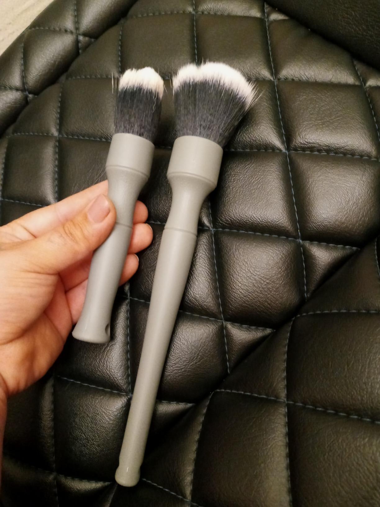 Detail Factory - Synthetic Detailing Brush Set - Ultra-Soft Interior Car Cleaning Brushes for Screens, Emblems, & Tight Spaces - Gray customer photo 2