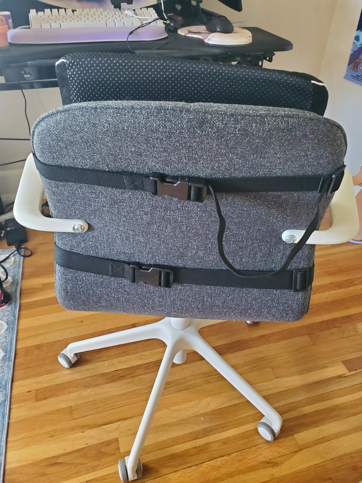 Lumbar Support Pillow for Office Chair, Office Home Essentials, Gifts for Mom, Dad, Back Support Pillow for Car, Chair Cushions, Back Pain Relief Improve Posture, Mesh Cover Double Adjustable Straps customer photo 1