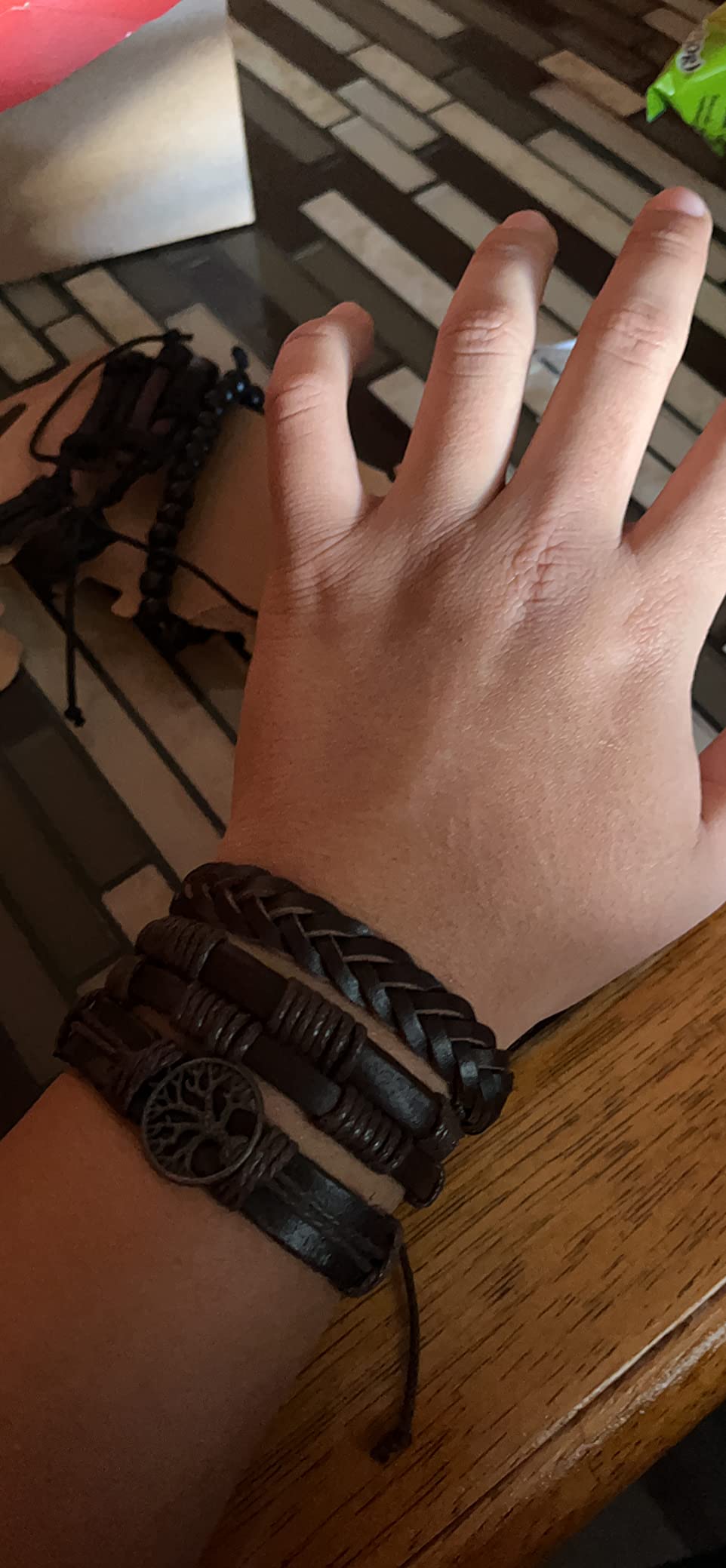 HZMAN Genuine Leather Tree of life Bracelets for Men Women customer photo 1