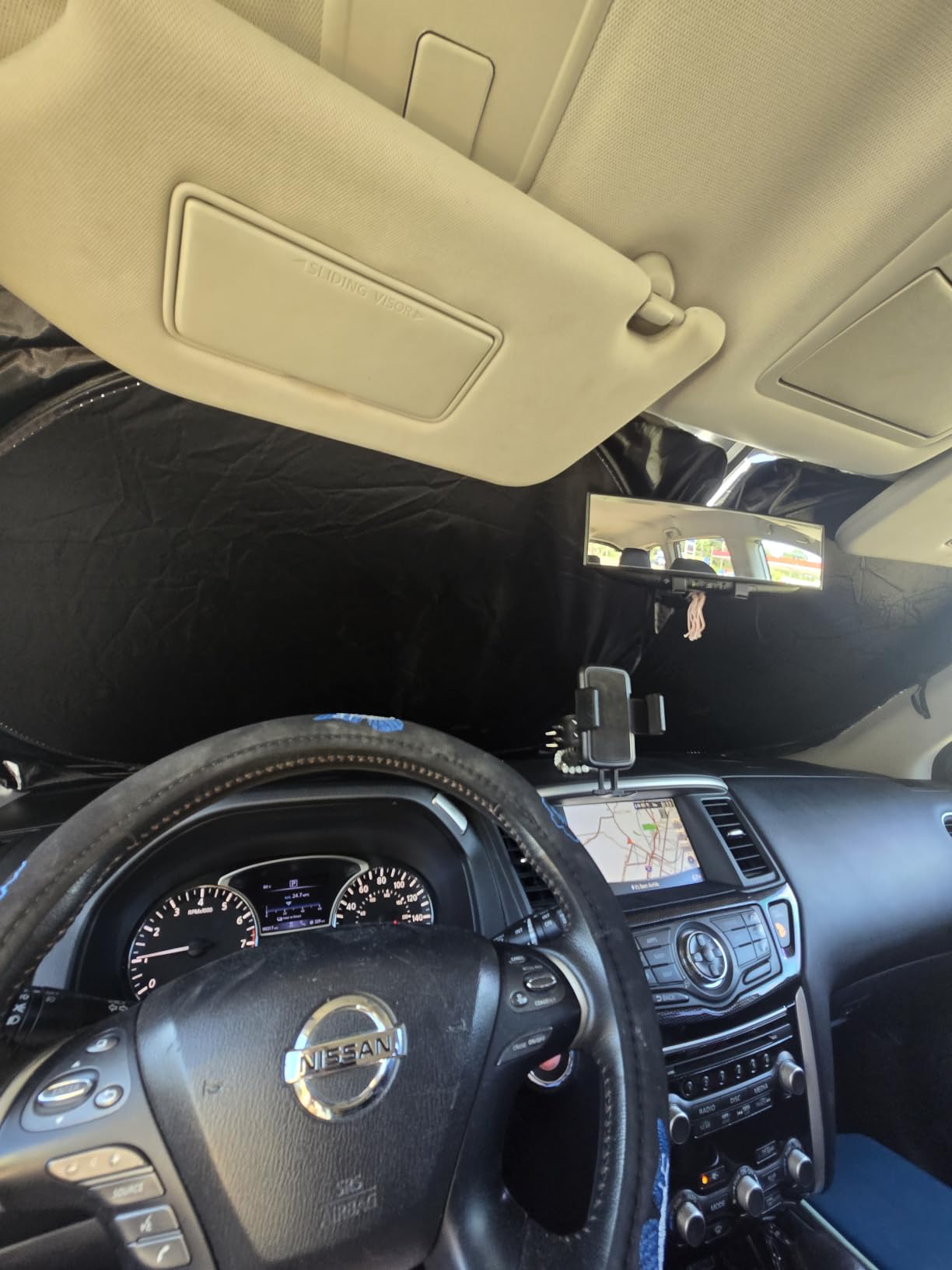 Magnelex Car Windshield Sunshade - Double-Layer Design for 2X Heat Blocking, Blocks UV Rays, Foldable Sun Shade for Cars, Trucks & SUVs, Keeps Interior Cooler, Medium (59 x 31 in) customer photo 1