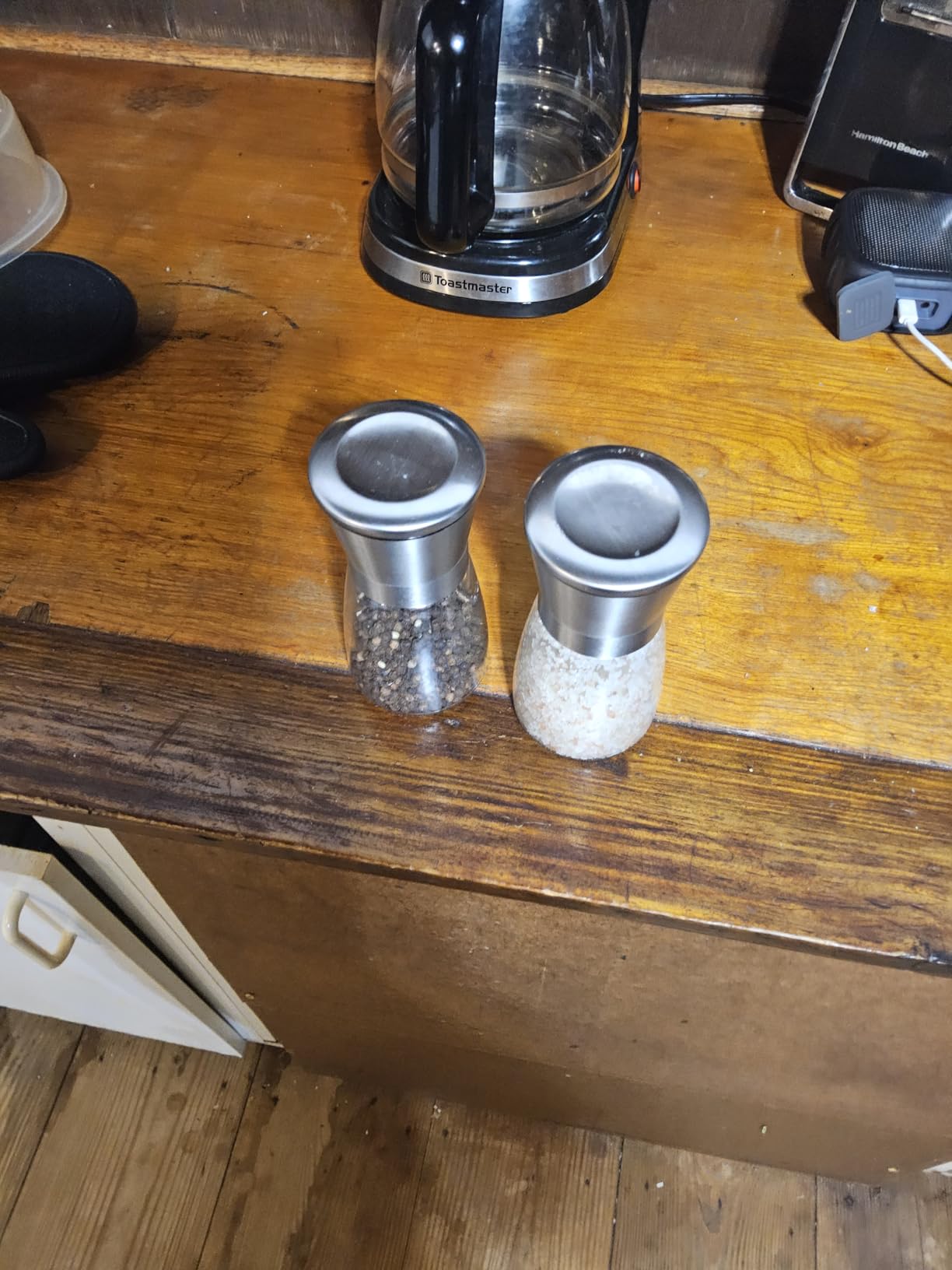 Home EC Original Stainless Steel Sea Salt and Pepper Grinder Set of 2 - Adjustable Ceramic - Glass Salt and Pepper Shakers - Kitchen Pepper Mill & Salt Mill W/Funnel & EBook customer photo 2
