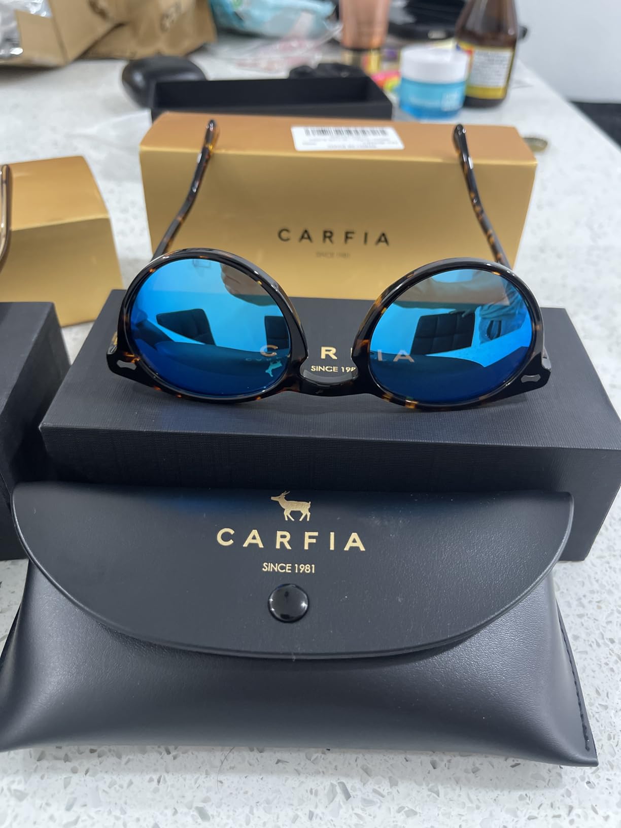 CARFIA Retro Polarized Sunglasses for Men UV400 Protection CA5288 customer photo 1