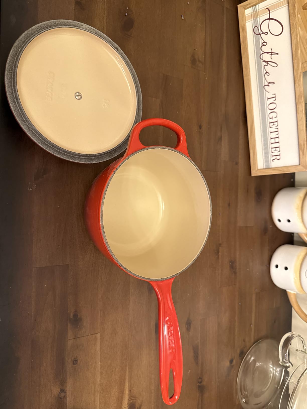 Enameled Cast Iron Signature Saucepan, 2.25 qt., Cerise customer photo 1